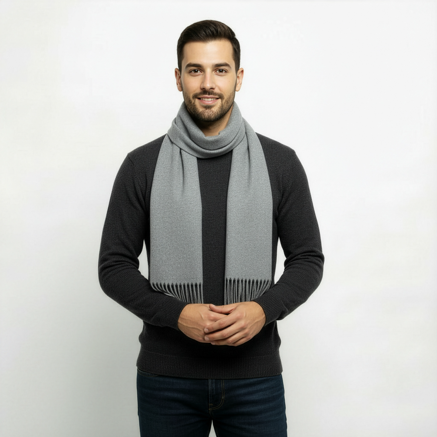 Pánská jednobarevná zimní šála