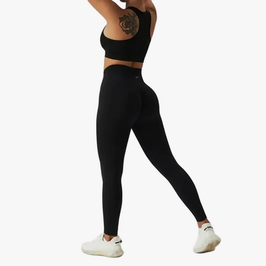 Dámské běžecké fitness oblečení s efektními zády, barva nude