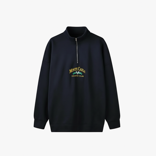 Retro sportovní mikina Monte Carlo na čtvrtý zip (Monte Carlo Quarter Zip Retro Sports Sweatshirt)