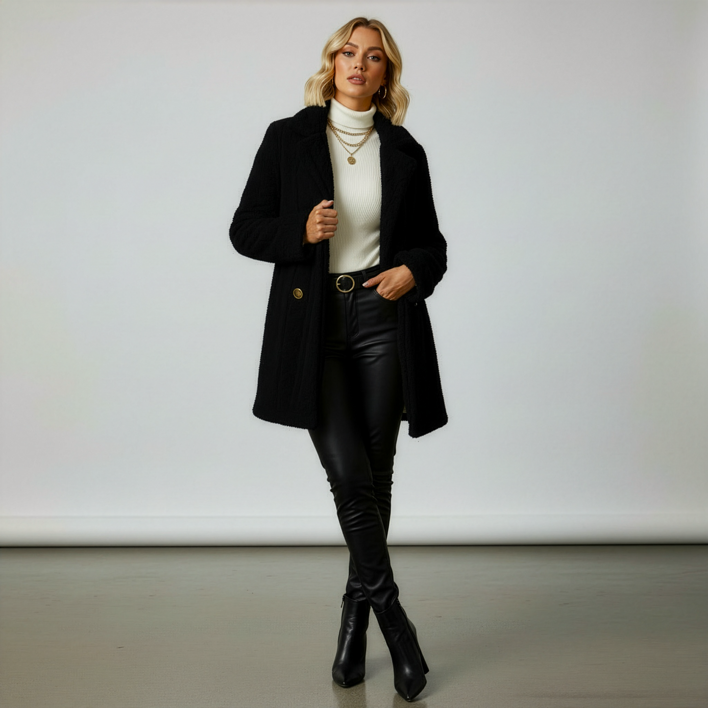 Dámský kabát s dlouhým rukávem