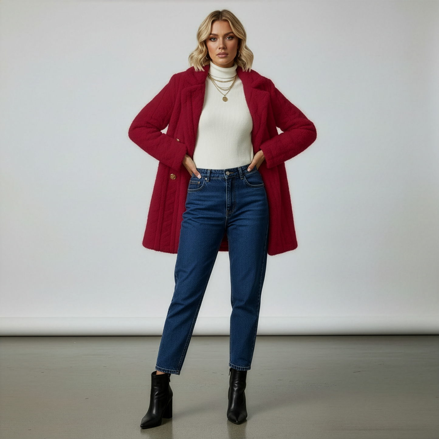 Dámský kabát s dlouhým rukávem