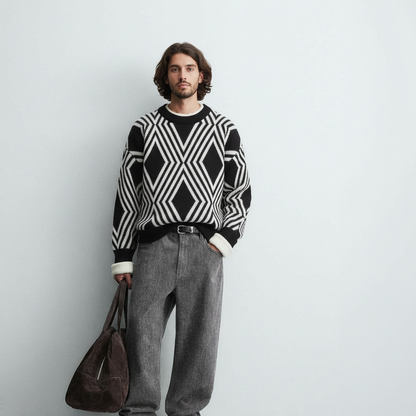 Pánský kašmírový svetr s kulatým výstřihem