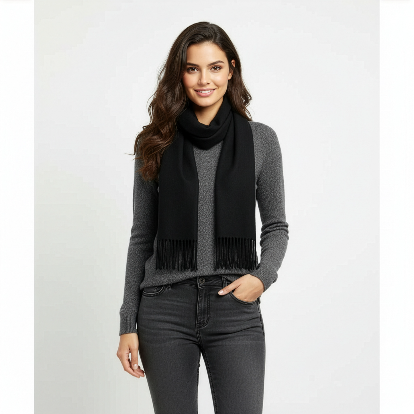 Pánská jednobarevná zimní šála