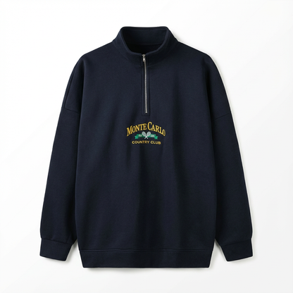 Retro sportovní mikina Monte Carlo na čtvrtý zip (Monte Carlo Quarter Zip Retro Sports Sweatshirt)